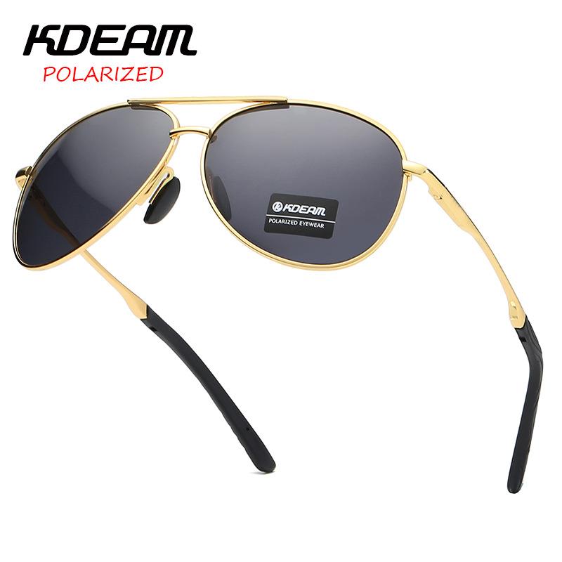 Sunglasses Aviator Polarized - Kdeam marca preto piloto óculos de