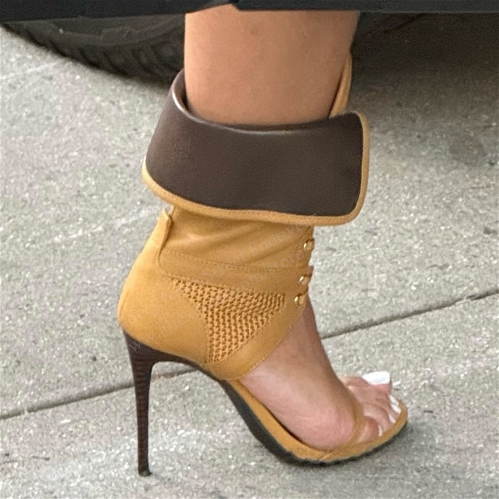 Casual Sandal Leather - Sandálias Femininas de Salto Alto com