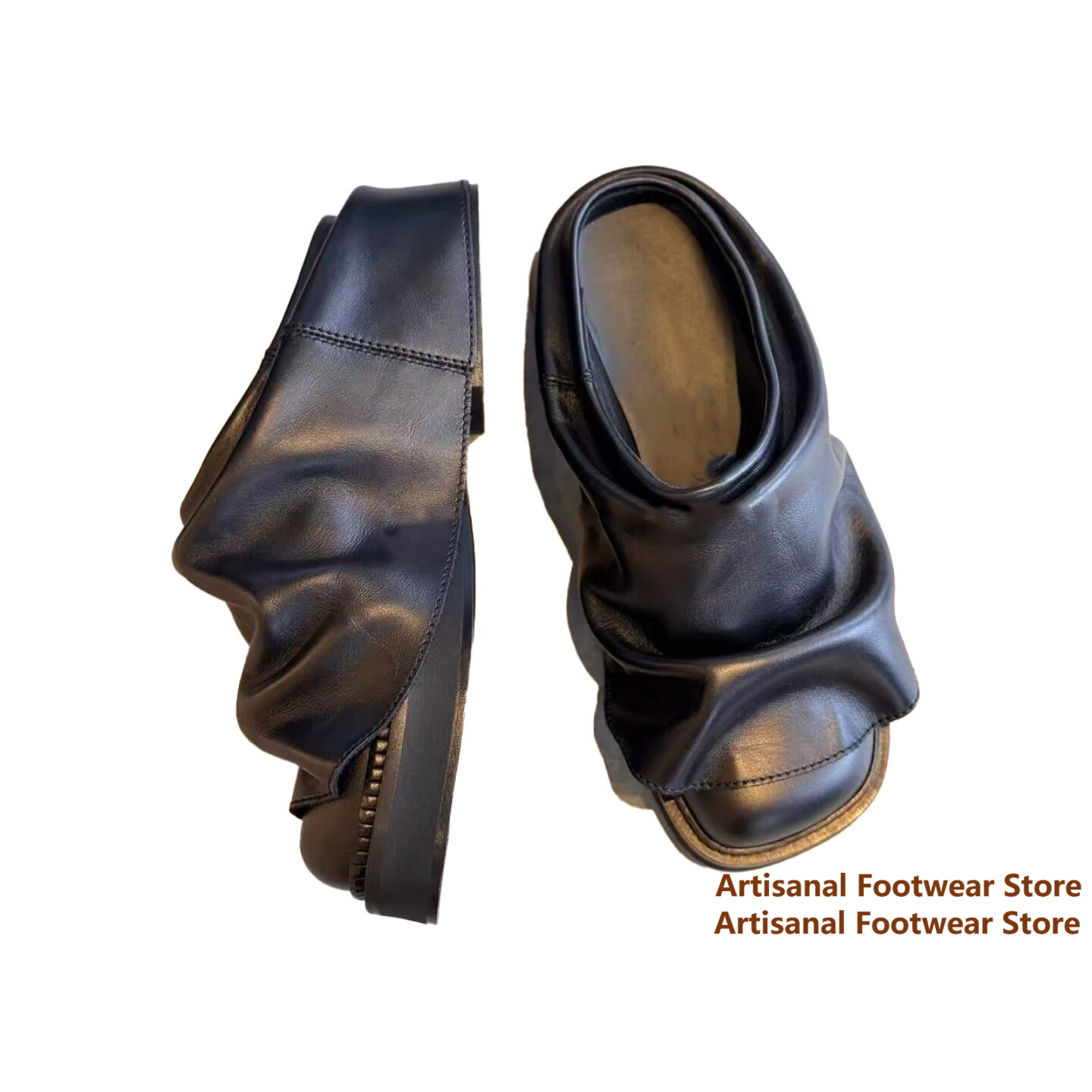 Flip Flop Leather Men - Sandálias masculinas de couro macio com