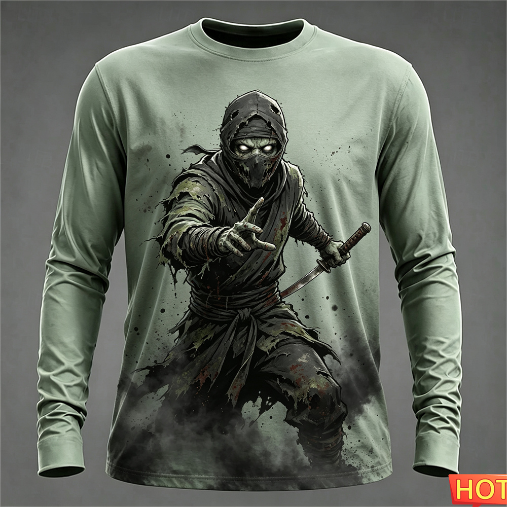 Tee Graphic Print - Camisetas masculinas de manga comprida para