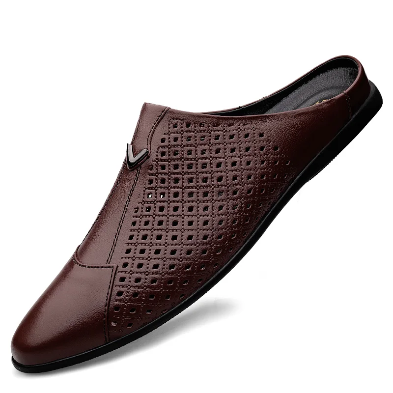 2024 adulto verão metade arras - Flip Flop Leather Men avaliação e preço