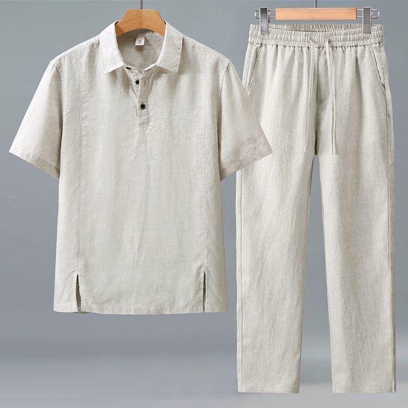 Conjunto de Camiseta de Manga  - Short Linen Drawstring avaliação e preço
