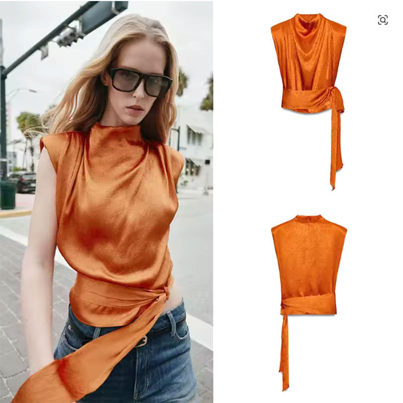 Top Cropped Sem Mangas com Gol - Shirt Camp Collar avaliação e preço