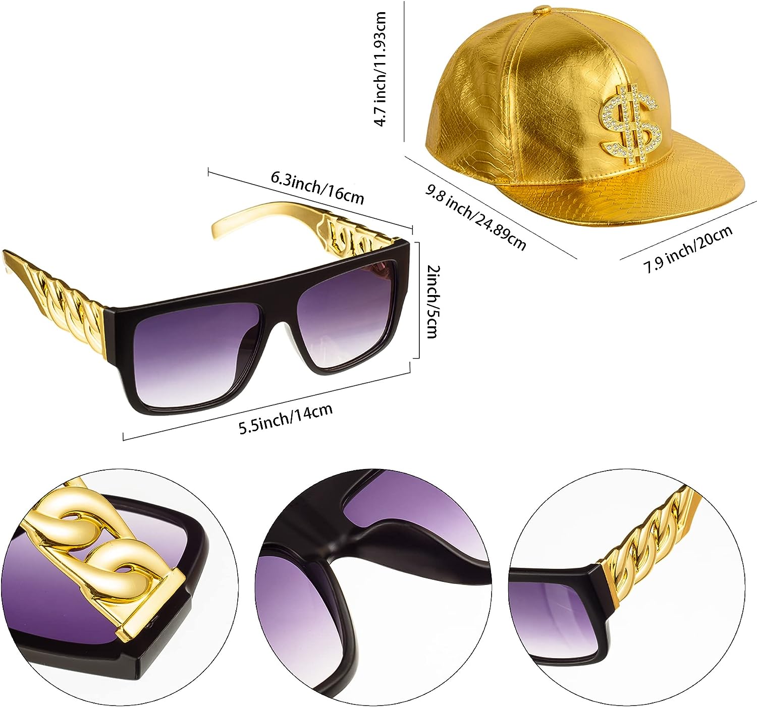 PESENAR 80s 90sHip Hop Costume - Sunglass Retainer Cord avaliação e preço